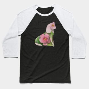 Pretty kitty pink blossom - watercolor painting Baseball T-Shirt